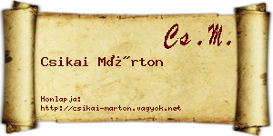 Csikai Márton névjegykártya