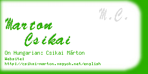 marton csikai business card