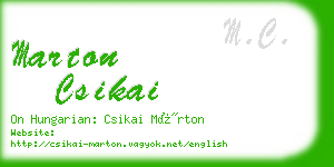 marton csikai business card